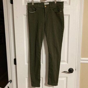 Frame Le Skinny De Jeanne Olive Green Size 29